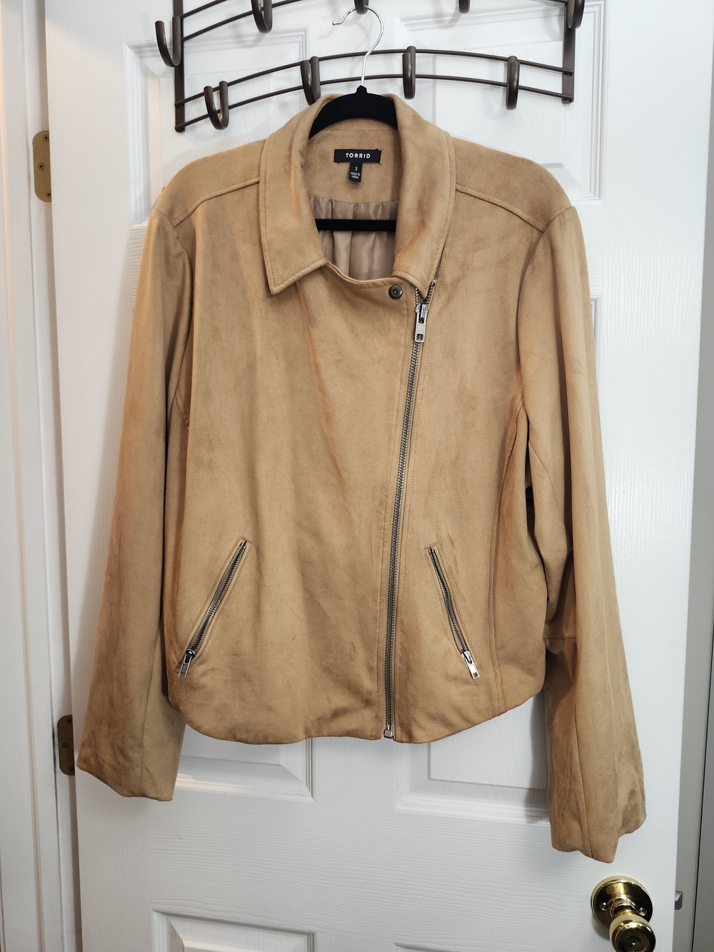 Torrid Tan Suede Moto Jacket, Torrid 3 = 3X